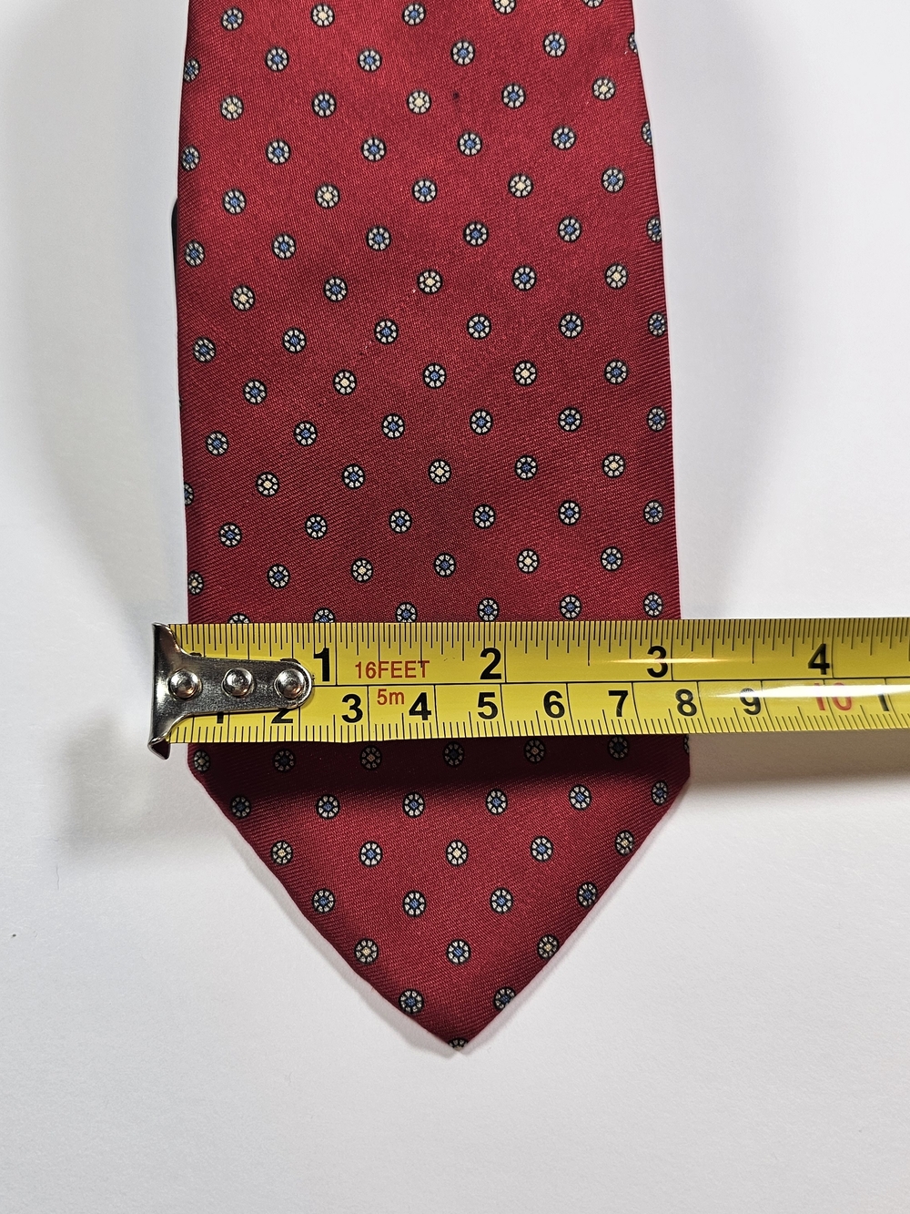 Men's Maroon Micro-Pattern Tie - Picture 3 of 7
